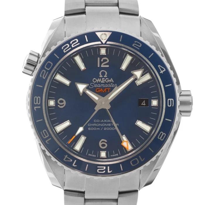 OMEGA SEAMASTER PLANET OCEAN CO AXIAL WATCH: Omega Seamaster Planet Ocean Co axial Watch Brand: OMEGA Type: Wristwatch Material: Case Material Titanium, Band Material Titanium Color: Case Color Silver, Dial Color Blue, Band color Silver Size: