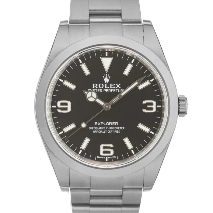 ROLEX EXPLORER WATCH: ROLEX Explorer Watch Brand: ROLEX Type: Wristwatch Material: Case Material Stainless Steel, Band Material Stainless Steel Color: Case Color Silver, Dial Color Black, Band color Silver Size: Case Size 