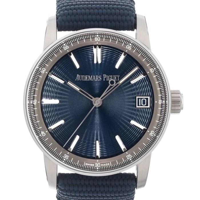 AUDEMARS PIGUET WATCH: AUDEMARS PIGUET Watch Brand: AUDEMARS PIGUET Type: Wristwatch Material: Case Material Stainless Steel, Band Material Fabric, Rubber Color: Case Color Silver, Dial Color Blue, Band color Blue Size: Cas