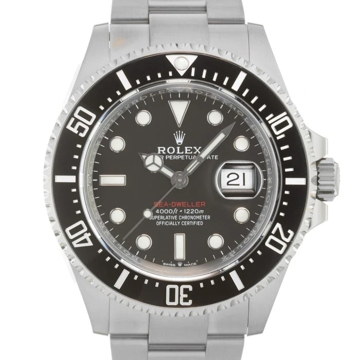 ROLEX SEA DWELLER WATCH: ROLEX Sea Dweller Watch Brand: ROLEX Type: Wristwatch Material: Case Material Stainless Steel, Band Material Stainless Steel Color: Case Color Silver, Dial Color Black, Band color Silver Size: Case Si