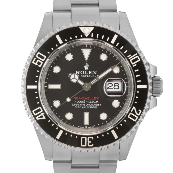 ROLEX SEA DWELLER WATCH: ROLEX Sea Dweller Watch Brand: ROLEX Type: Wristwatch Material: Case Material Stainless Steel, Band Material Stainless Steel Color: Case Color Silver, Dial Color Black, Band color Silver Size: Case
