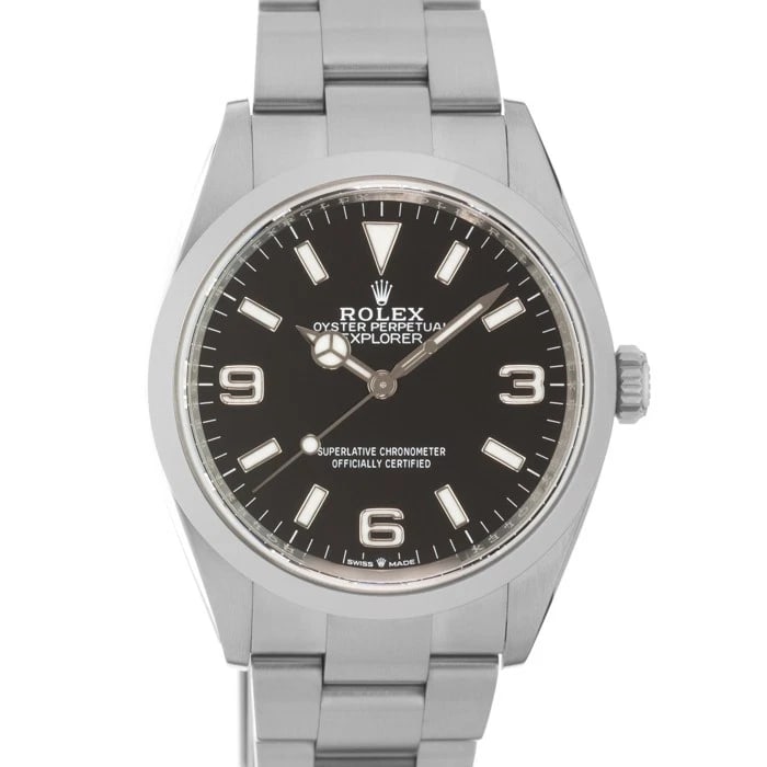 ROLEX EXPLORER WATCH: ROLEX Explorer Watch Brand: Rolex Type: Wristwatch Material: Case Material Stainless Steel, Band Material Stainless Steel Color: Case Color Silver, Dial Color Black, Band color Silver Size: Case Size