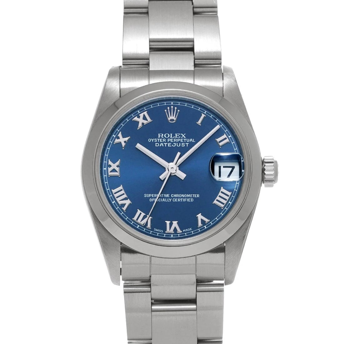 ROLEX DATEJUST BLUE WATCH: ROLEX Datejust blue Watch Brand: ROLEX Type: Wristwatch Material: Band Material Stainless steel, Case Material Stainless steel Color: Dial Color blue Size: ??Case? H/about 31mm W/about 31mm D/about