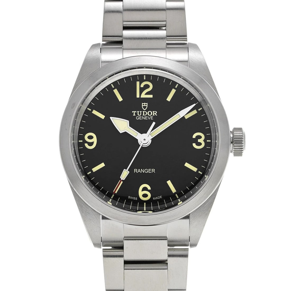 TUDOR RANGER BLACK WATCH: TUDOR Ranger black Watch Brand: TUDOR Type: Wristwatch Material: Band Material Stainless steel, Case Material Stainless steel Color: Dial Color black Size: ??Case? H/about 39mm W/about 39mm D/about 12
