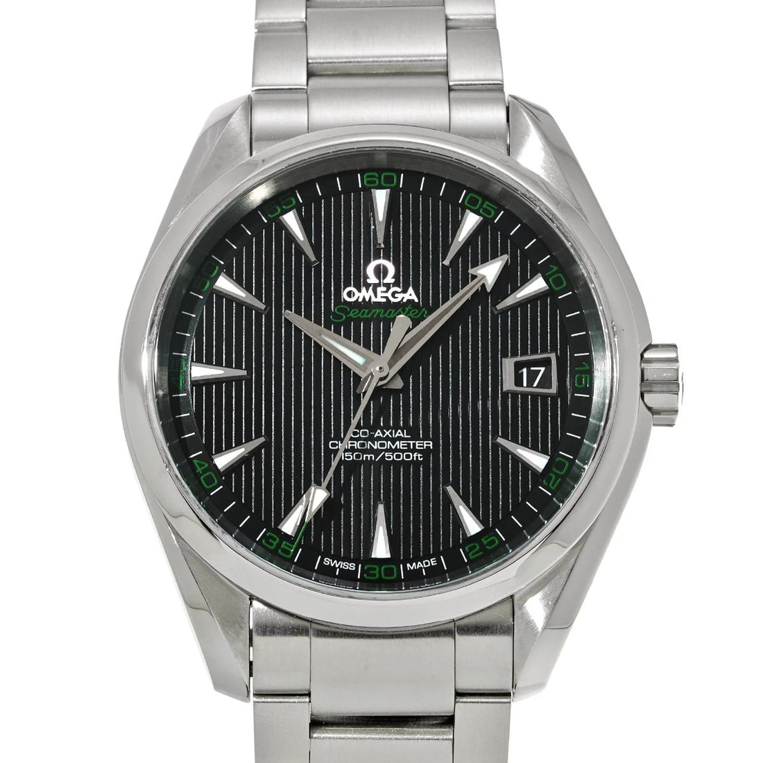 OMEGA SEAMASTER AQUA TERRA CO AXIAL BLACK WATCH: OMEGA Seamaster Aqua Terra Co axial black Watch Brand: OMEGA Type: Wristwatch Material: Band Material Stainless steel, Case Material Stainless steel Color: Dial Color black Size: ??Case? H/about 41.5m