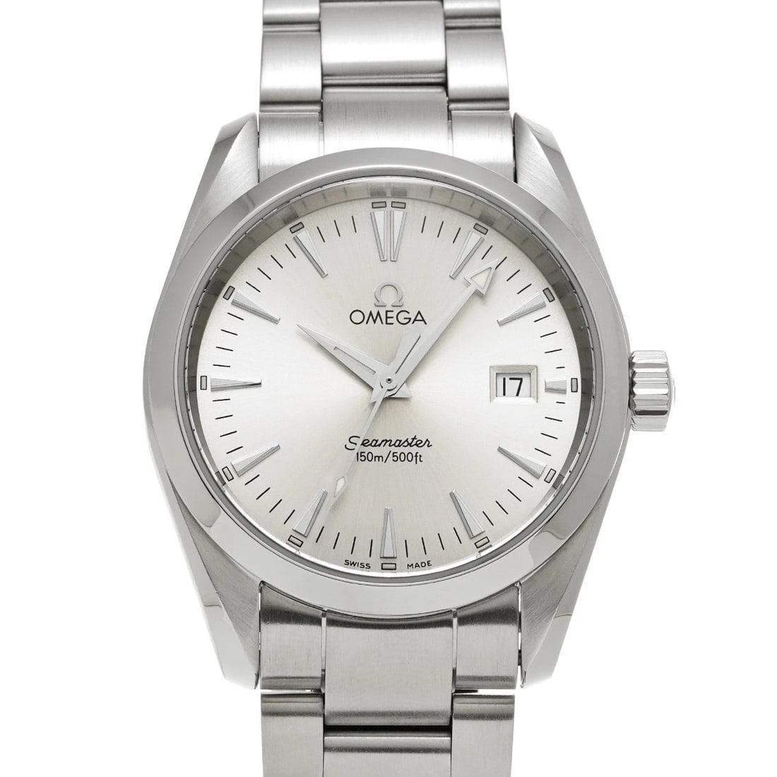 OMEGA SEAMASTER AQUA TERRA SILVER WATCH: OMEGA Seamaster Aqua Terra Silver Watch Brand: OMEGA Type: Wristwatch Material: Band Material Stainless steel, Case Material Stainless steel Color: Dial Color Silver Size: ??Case? H/about 36.2mm W/abo