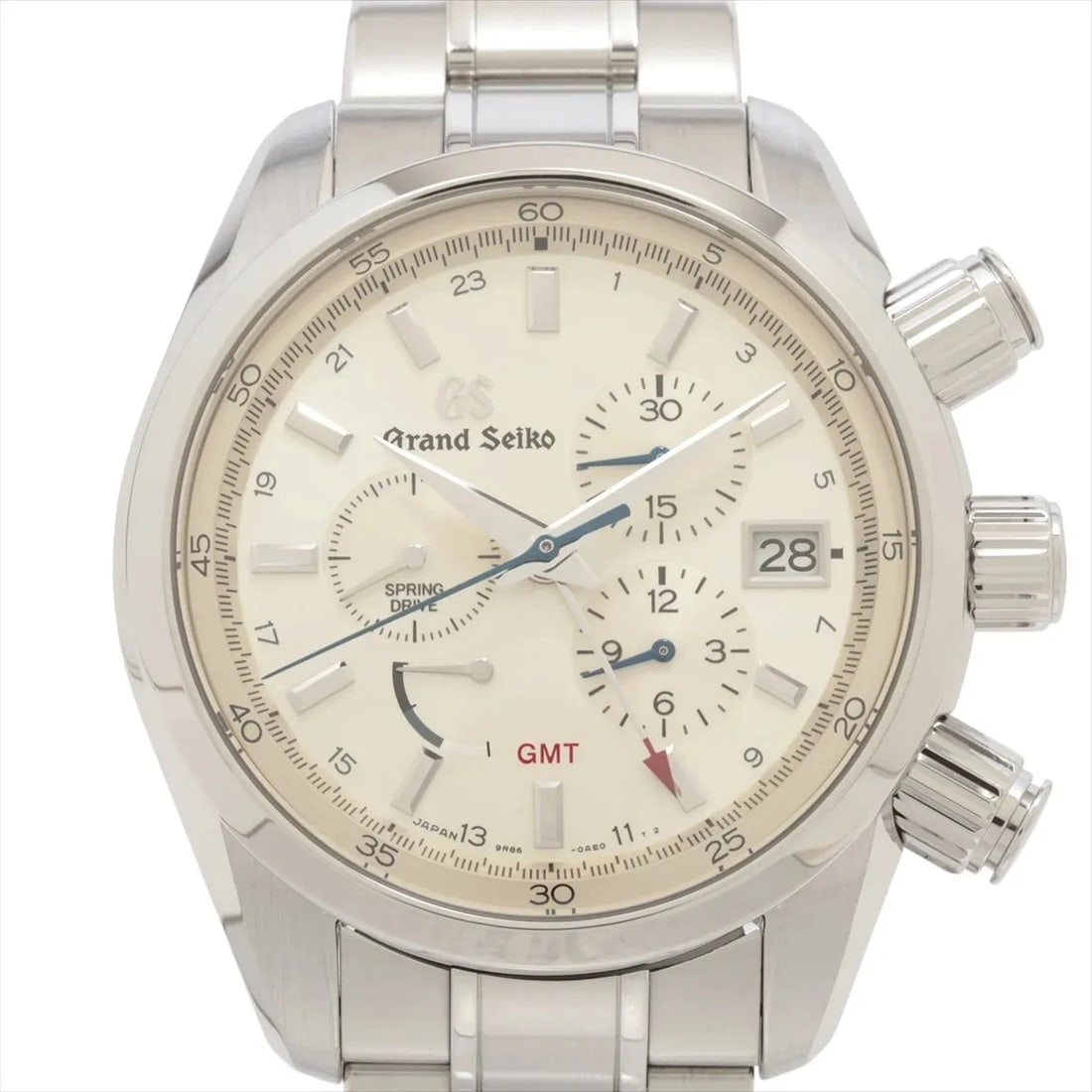 GRAND SEIKO SPRING DRIVE SILVER-FACE WATCH: Grand Seiko Spring Drive Silver-Face Watch Brand: Grand Seiko Type: Wristwatch Material: SS Color: Dial Color silver Size: Case:W1.6 x H1.6inch / W42 x H42Circumference of Wrist:8.3inch / 21 Acces