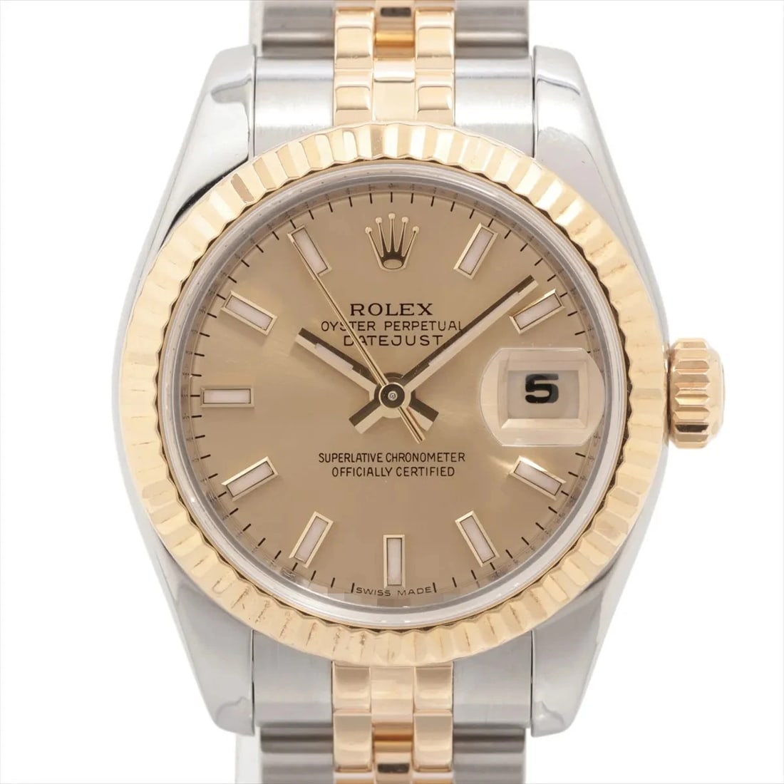 ROLEX LADY DATEJUST CHAMPAGNE-FACE WATCH: Rolex Lady Datejust Champagne-Face Watch Brand: Rolex Type: Wristwatch Material: SS×YG Color: Dial Color champagne Size: Case:W0.8 x H0.8inch / W26 x H26 Accessories: None Accessories Noti