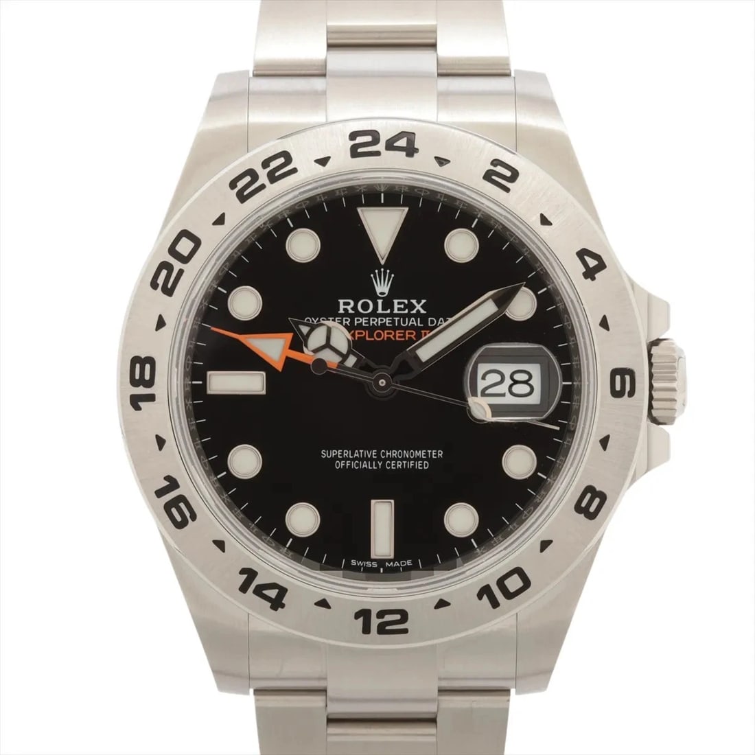 ROLEX EXPLORER II BLACK DIAL WATCH: Rolex Explorer II Black Dial Watch Brand: Rolex Type: Wristwatch Material: SS Color: Dial Color Black Size: Case:W1.6 x H1.6inch / W42 x H42Circumference of Wrist:7.9inch / 20 Accessories: None