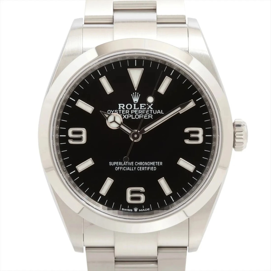 ROLEX EXPLORER BLACK DIAL WATCH: Rolex Explorer Black Dial Watch Brand: Rolex Type: Wristwatch Material: SS Color: Dial Color Black Size: Case:W1.2 x H1.2inch / W36 x H36Circumference of Wrist:7.3inch / 18.5 Accessories: None