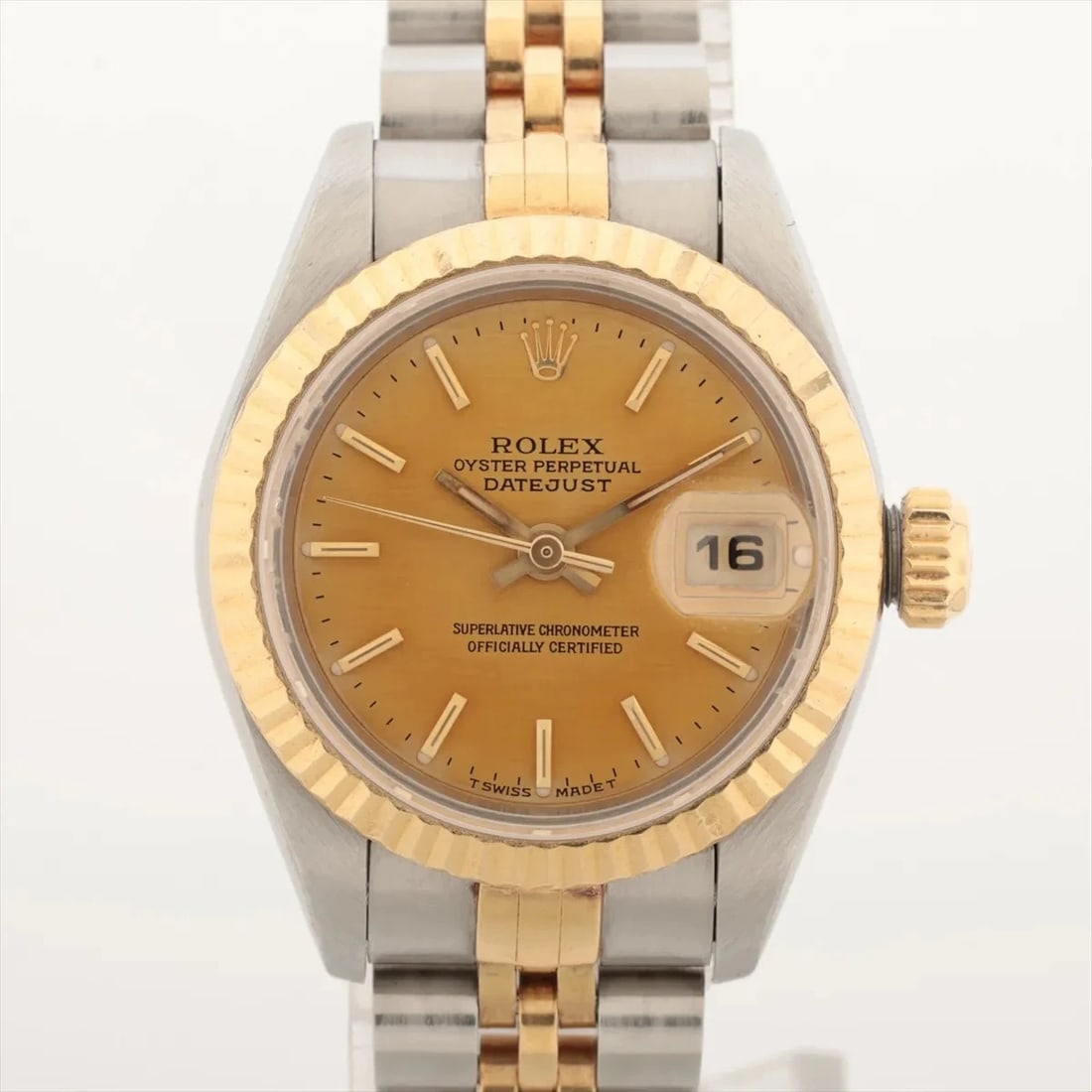 ROLEX LADY DATEJUST CHAMPAGNE MOSAIC DIAL WATCH: Rolex Lady Datejust Champagne Mosaic Dial Watch Brand: Rolex Type: Wristwatch Material: SS×YG Color: Dial Color Champagne Size: Case:W0.8 x H0.8inch / W26 x H26Circumference of Wrist:5.5inch / 14