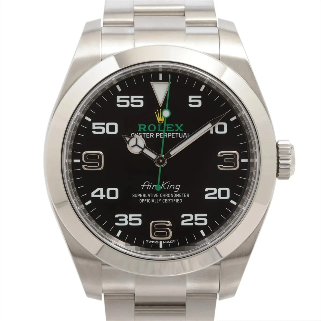 ROLEX AIR-KING BLACK DIAL WATCH: Rolex Air-King Black Dial Watch Brand: Rolex Type: Wristwatch Material: SS Color: Dial Color Black Size: Case:W1.6 x H1.6inch / W40 x H40Circumference of Wrist:6.7inch / 17 Accessories: None <