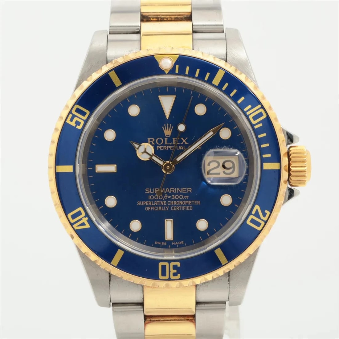 ROLEX SUBMARINER DATE BLUE DIAL WATCH: Rolex Submariner Date Blue Dial Watch Brand: Rolex Type: Wristwatch Material: SS×YG Color: Dial Color blue Size: Case:W1.6 x H1.6inch / W40 x H40Circumference of Wrist:6.7inch / 17.0 Accessories: