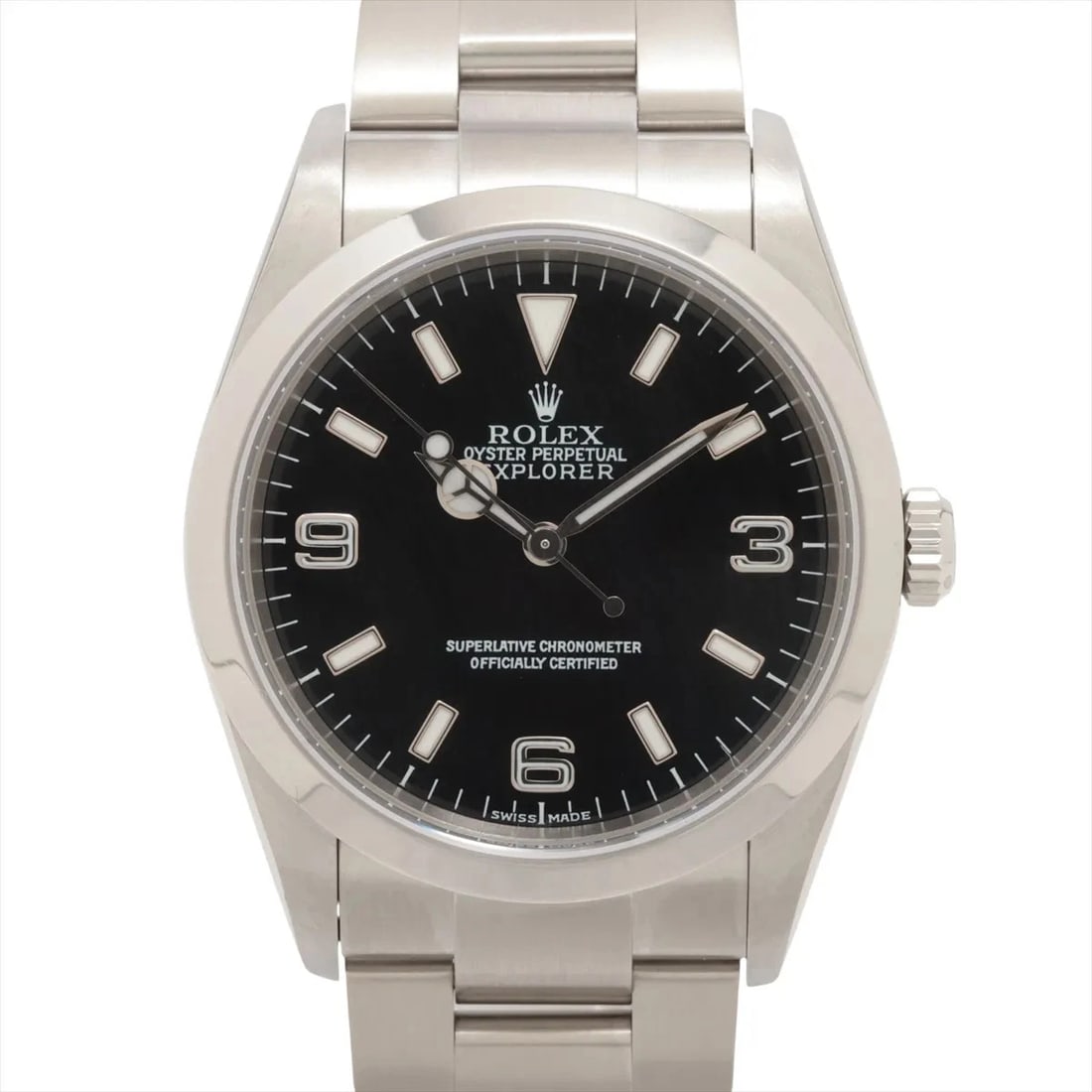 ROLEX EXPLORER I BLACK DIAL WATCH: Rolex Explorer I Black Dial Watch Brand: Rolex Type: Wristwatch Material: SS Color: Dial Color Black Size: Case:W1.2 x H1.2inch / W36 x H36Circumference of Wrist:7.5inch / 19 Accessories: None