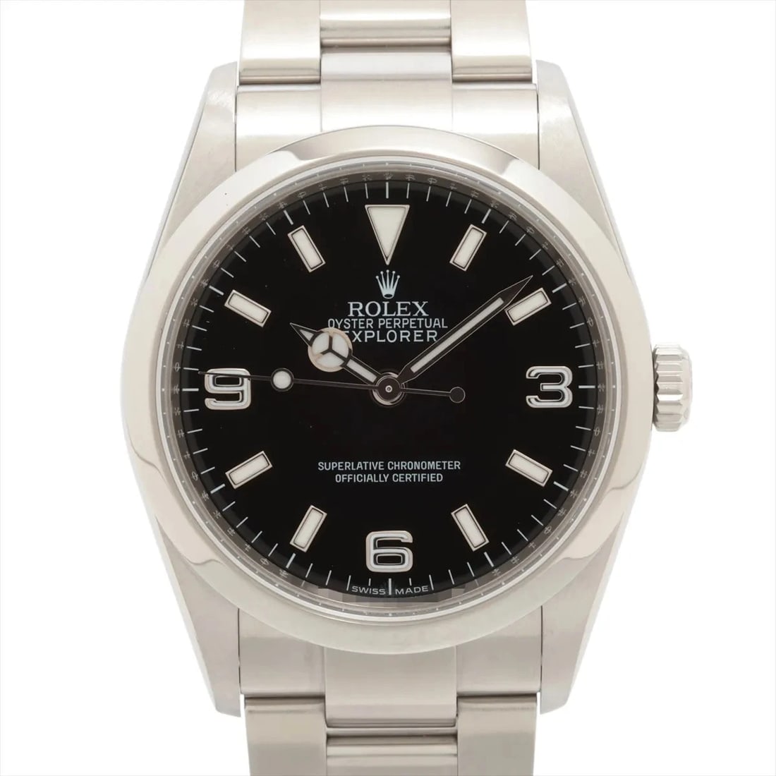 ROLEX EXPLORER I BLACK DIAL WATCH: Rolex Explorer I Black Dial Watch Brand: Rolex Type: Wristwatch Material: SS Color: Dial Color Black Size: Case:W1.2 x H1.2inch / W36 x H36Circumference of Wrist:6.9inch / 17.5 Accessories: None <