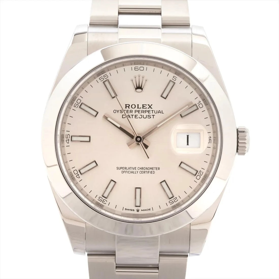 ROLEX DATEJUST SILVER-FACE WATCH: Rolex Datejust Silver-Face Watch Brand: Rolex Type: Wristwatch Material: SS Color: Dial Color silver Size: case:W1.6 x H1.6inch / W41 x H41 Circumference of Wrist:7.5inch / 19 Accessories: None