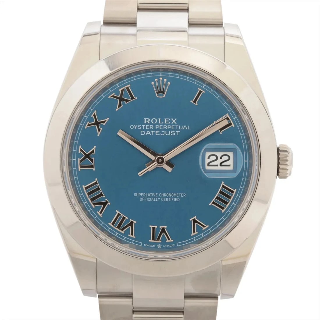 ROLEX DATEJUST AZZURRO BLUE DIAL WATCH: Rolex Datejust Azzurro Blue Dial Watch Brand: Rolex Type: Wristwatch Material: SS Color: Dial Color blue Size: Case:W1.6 x H1.6inch / W41 x H41 Circumference of Wrist:7.7inch / 19.5 Accessories: N