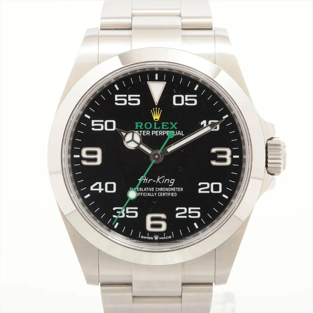 ROLEX AIR-KING BLACK DIAL WATCH: Rolex Air-King Black Dial Watch Brand: Rolex Type: Wristwatch Material: SS Color: Dial Color Black Size: Case:W1.6 x H1.6inch / W40 x H40 Circumference of Wrist:6.5inch / 16.5 Accessories: None