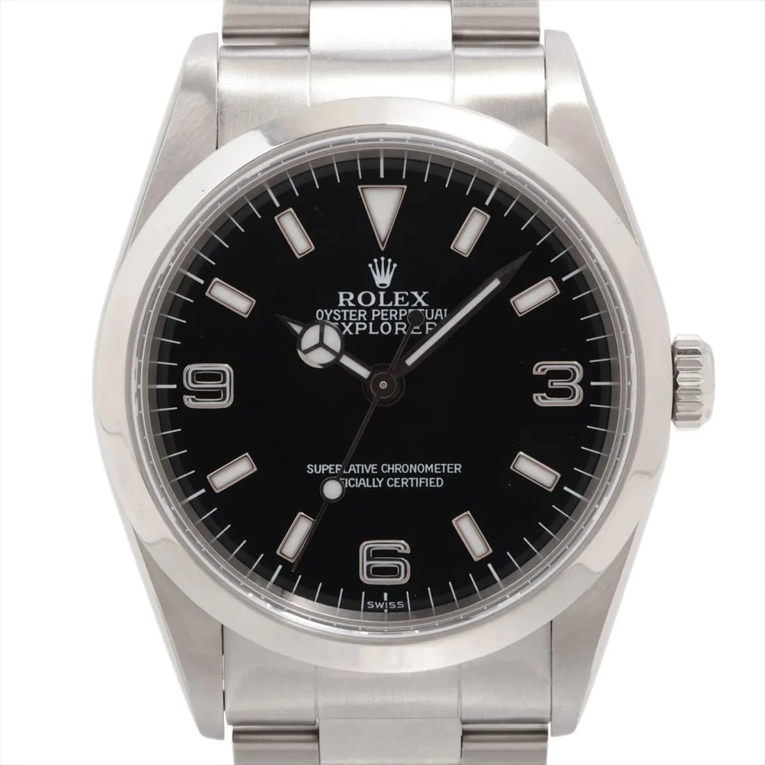 ROLEX EXPLORER I BLACK DIAL WATCH: Rolex Explorer I Black Dial Watch Brand: Rolex Type: Wristwatch Material: SS Color: Dial Color Black Size: Case:W1.2 x H1.2inch / W36 x H36 Circumference of Wrist:6.7inch / 17 Accessories: None