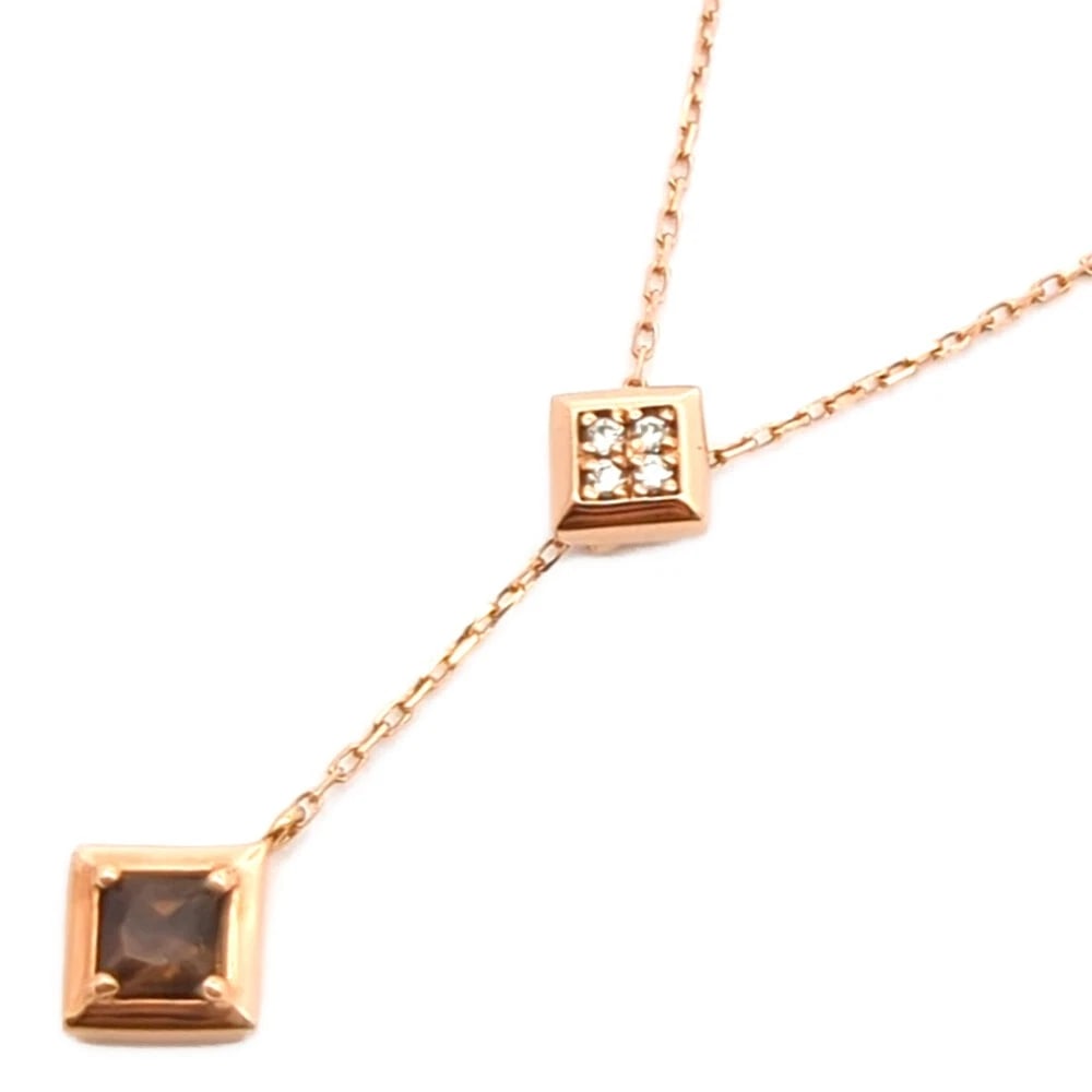 VENDOME AOYAMA DIAMOND NECKLACE: Vendome Aoyama Diamond Necklace Brand: Vendome Type: Necklace Material: K18PG Diamond, Main Stone/Creation Natural Color: Gold Size: Pendant dimensions: Height 5.2/8.3mm x Width 5.6/6.9mm x Depth