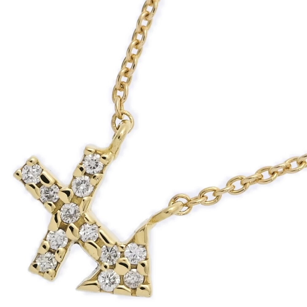 STONES DIAMOND ARROW ANCHOR NECKLACE: Stones Diamond Arrow Anchor Necklace Brand: Bespoke Design Type: Necklace Material: K18YG Diamond, Main Stone/Creation Natural Color: Yellow Gold Size: Top dimensions: H8.8 mm × W9.8 mm × D1.4 mm