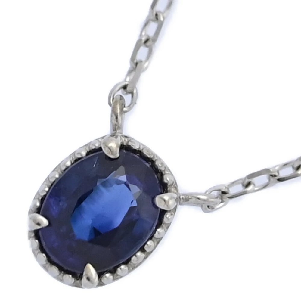 BIJOUDE ROYAL BLUE SAPPHIRE NECKLACE: Bijoude Royal Blue Sapphire Necklace Brand: Unbranded Type: Necklace Material: K18WG / 750 Sapphire, Main Stone/Creation Sapphire Color: White Gold Size: Top Size: Height 5.5 mm x Width 4.0 mm x