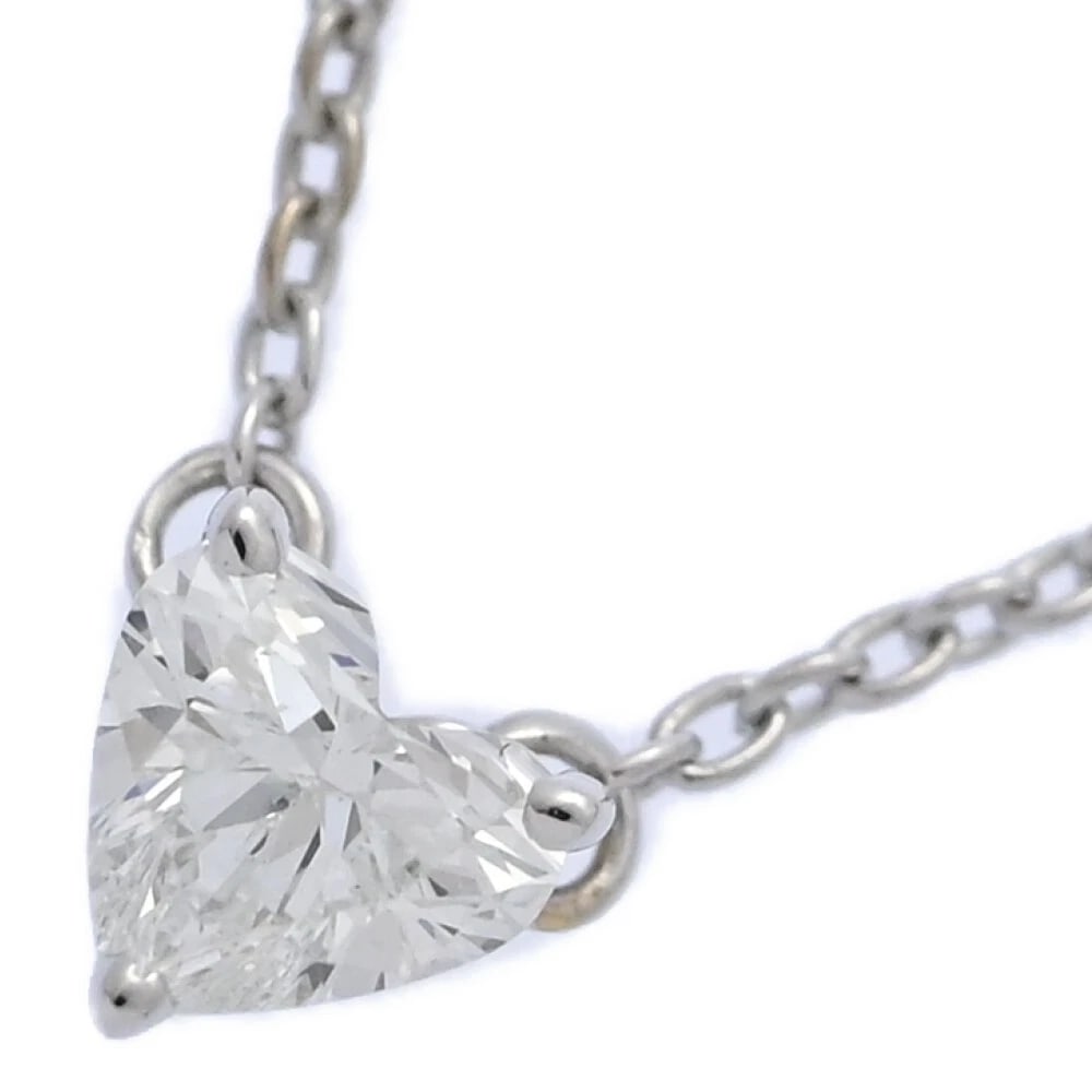 HEART DIAMOND SOLITAIRE NECKLACE K18WG: Heart Diamond Solitaire Necklace K18WG Brand: Unbranded Type: Necklace Material: K18WG Diamond, Main Stone/Creation Main Stone Natural Color: White Gold Size: Top Size: Height 4.5 mm x Width 5.2 mm x 
