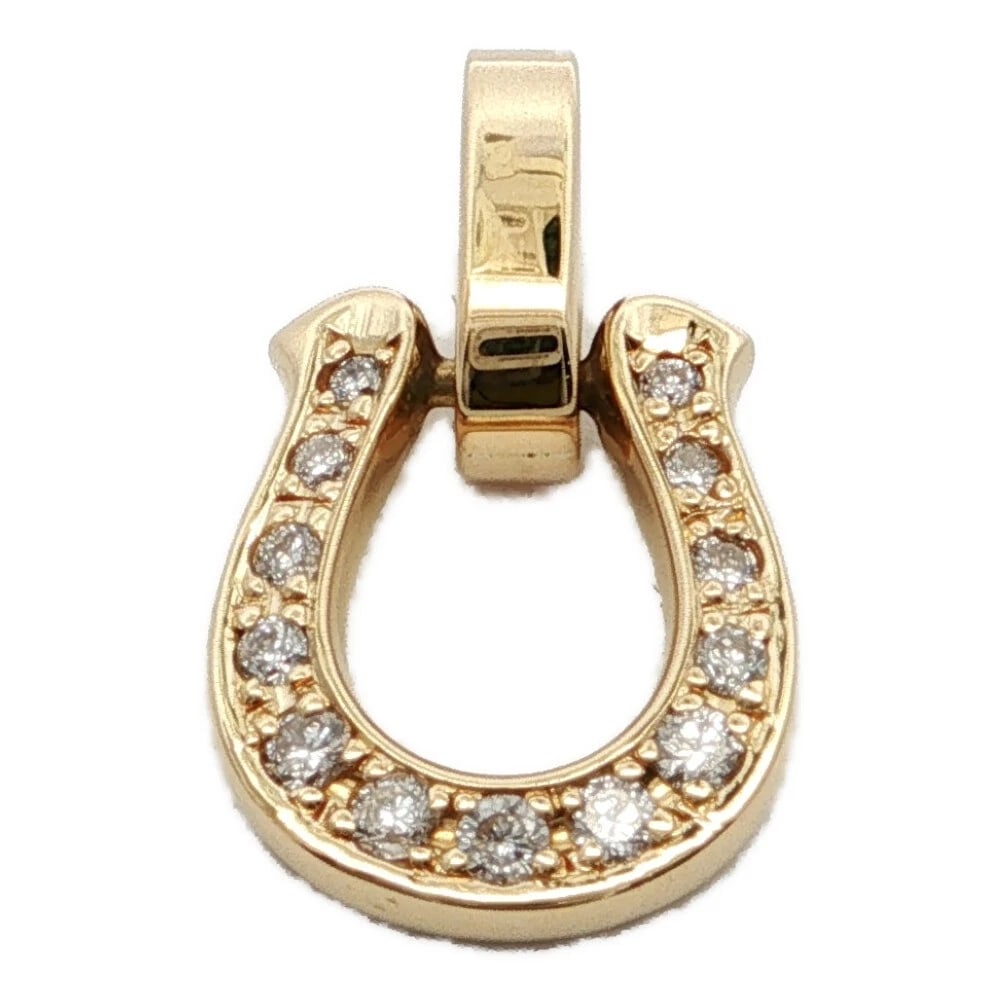 DIAMOND PENDANT TOP K18YG/750: Diamond Pendant Top K18YG/750 Brand: Other Designers Type: Pendant Top Material: K18YG Diamond, Main Stone/Creation Main Stone Natural Color: Yellow Gold Size: Size H: 16.1 mm Size W: 9.9mm Size D: 4.