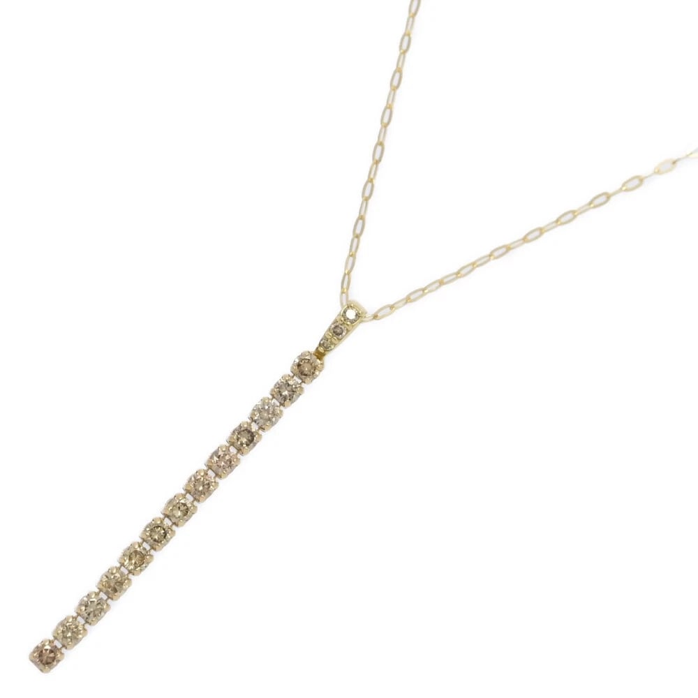 DIAMOND LINE NECKLACE: Diamond Line Necklace Brand: Bespoke Design Type: Necklace Material: K18YG Diamond, Main Stone/Creation Main Stone Diamond Color: Yellow Gold Size: Total length of chain: 50 cm Necklace total length: 