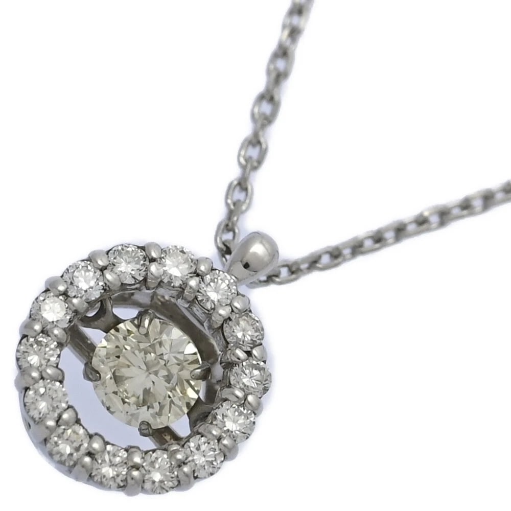 STONE DIAMOND NECKLACE: Stone Diamond Necklace Brand: Bespoke Design Type: Necklace Material: Pt900-Pt850 Diamond, Stone, Main Stone/Creation Main Stone Diamond Color: Platinum Size: Top size: H11.0 mm × W8.6 mm × D4.8 mm 