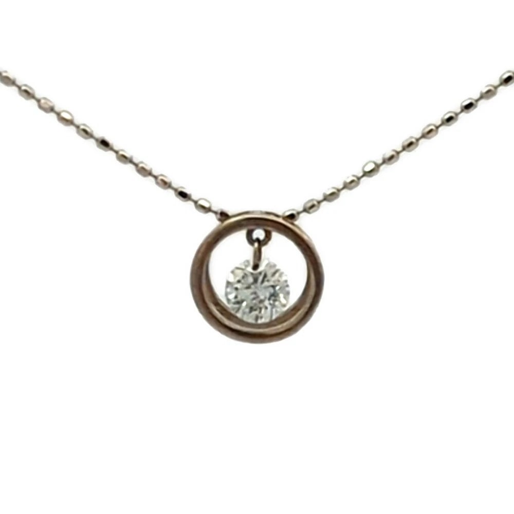 DIAMOND NECKLACE PENDANT: Diamond Necklace Pendant Brand: Bespoke Design Type: Necklace Material: K18WG / 750 Diamond, Main Stone/Creation Main Stone Diamond Color: White gold Size: Vatican inner diameter: 3.2 x 1.2 mm Total l