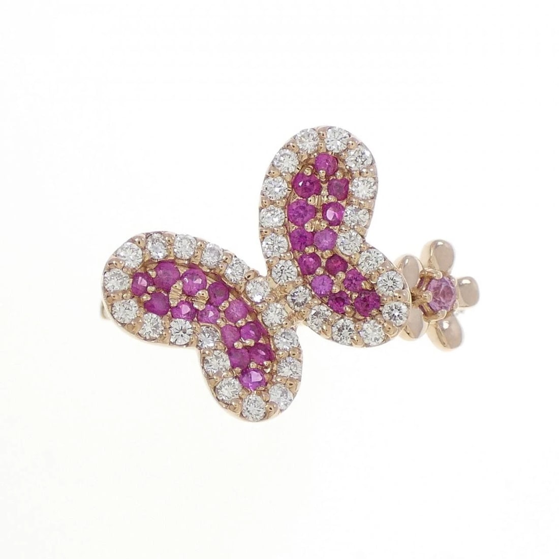 K18PG SAPPHIRE RING: K18PG Sapphire Ring Brand: Unbranded Type: Sapphire Ring Material: 18k Pink Gold, Main Stone/Creation Sapphire Secondary Stone Diamond Color: Pink Gold Size: US 5 1/2 Accessories: None Acc