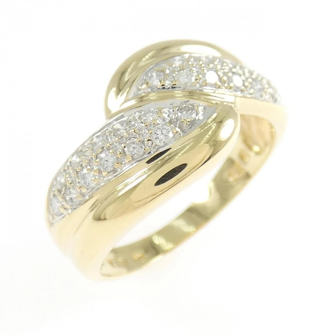 K18YG/K18WG DIAMOND RING: K18YG/K18WG Diamond Ring Brand: Unbranded Type: Diamond Ring Material: 18K Yellow Gold/7, Main Stone/Creation Natural Color: Yellow Gold White Gold Size: US 5 3/4 Accessories: None Accessories