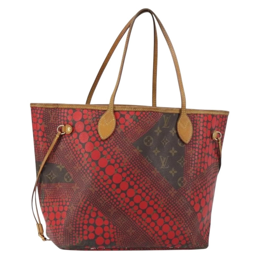 LOUIS VUITTON MONOGRAM YAYOI KUSAMA NEVERFULL MM TOTE BAG: LOUIS VUITTON Monogram Yayoi Kusama Neverfull MM Tote Bag Brand: LOUIS VUITTON Type: Tote Bag Material: Monogram Canvas Color: Red Size: W12.6 x H11.8 x D6.7inch(Approx) Accessories: None