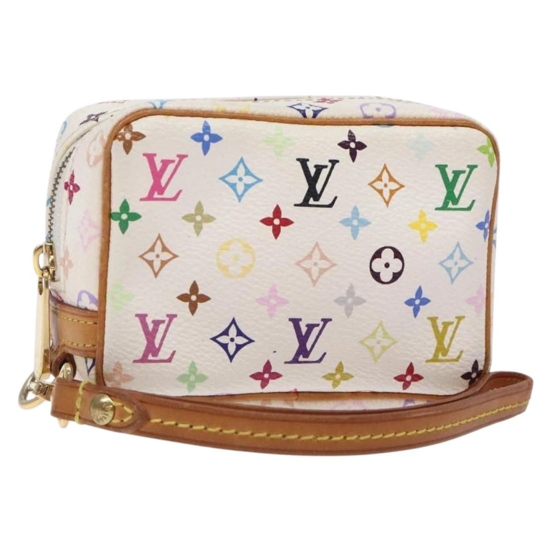 LOUIS VUITTON MONOGRAM MULTICOLOR TROUSSE WAPITY: LOUIS VUITTON Monogram Multicolor Trousse Wapity Brand: LOUIS VUITTON Type: Pouch Material: Monogram Multicolor Canvas Color: White Size: W4.1 x H3.1 x D2.0inch(Approx) Accessories: None A