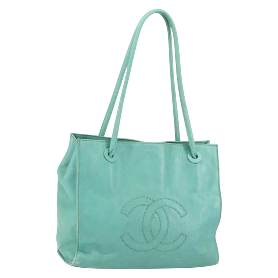 CHANEL TOTE BAG LAMB SKIN TURQUOISE BLUE: CHANEL Tote Bag Lamb Skin Turquoise Blue Brand: CHANEL Type: Tote Bag Material: Lamb Skin Color: Turquoise Blue Size: W11.0 x H9.1 x D3.5inch(Approx) Accessories: None Accessories Notice: