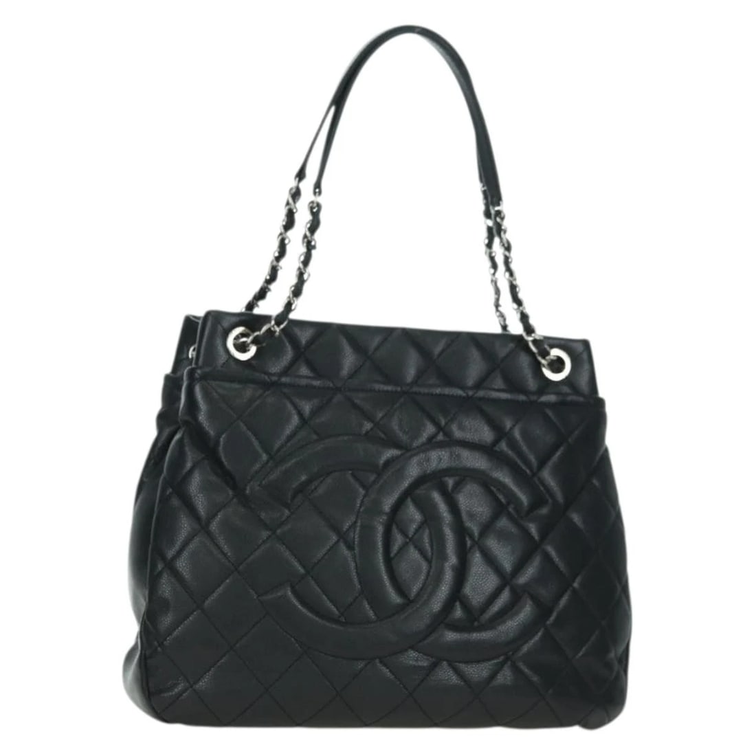CHANEL MATELASSE CHAIN SHOULDER BAG GRAINED CALF SKIN BLACK (1 of 6)