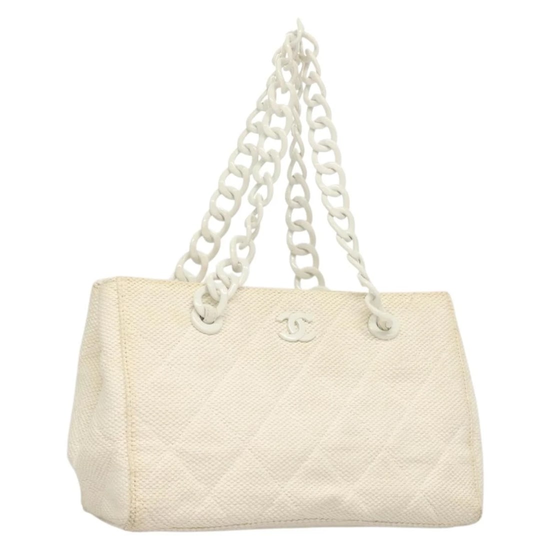 CHANEL MATELASSE CHAIN SHOULDER BAG STRAW WHITE: CHANEL Matelasse Chain Shoulder Bag Straw White Brand: CHANEL Type: Shoulder Bag Material: Canvas Color: White Size: W11.8 x H7.9 x D4.7inch(Approx) Accessories: None Accessories Notice: W