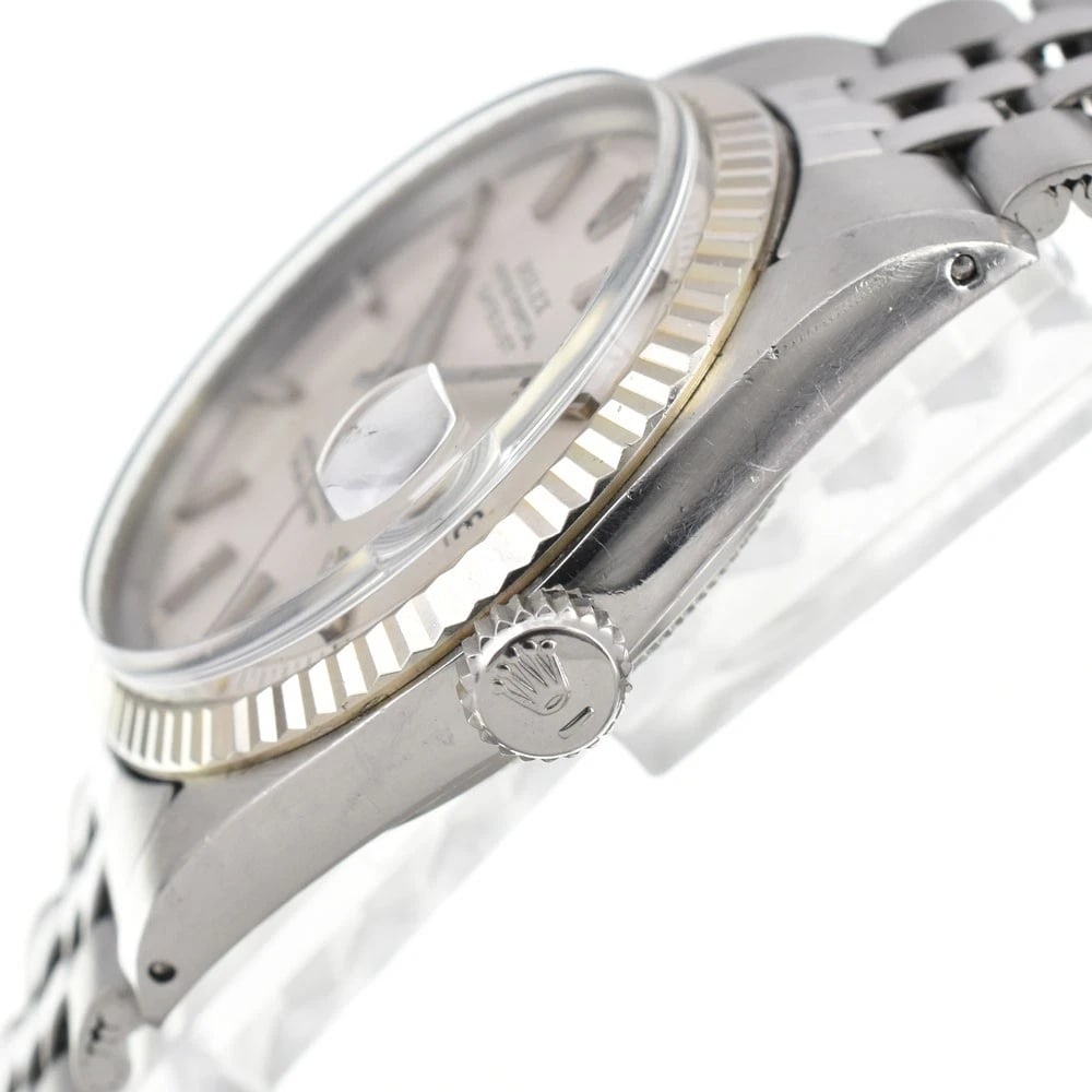 ROLEX DATEJUST SILVER AUTOMATIC WATCH - 3