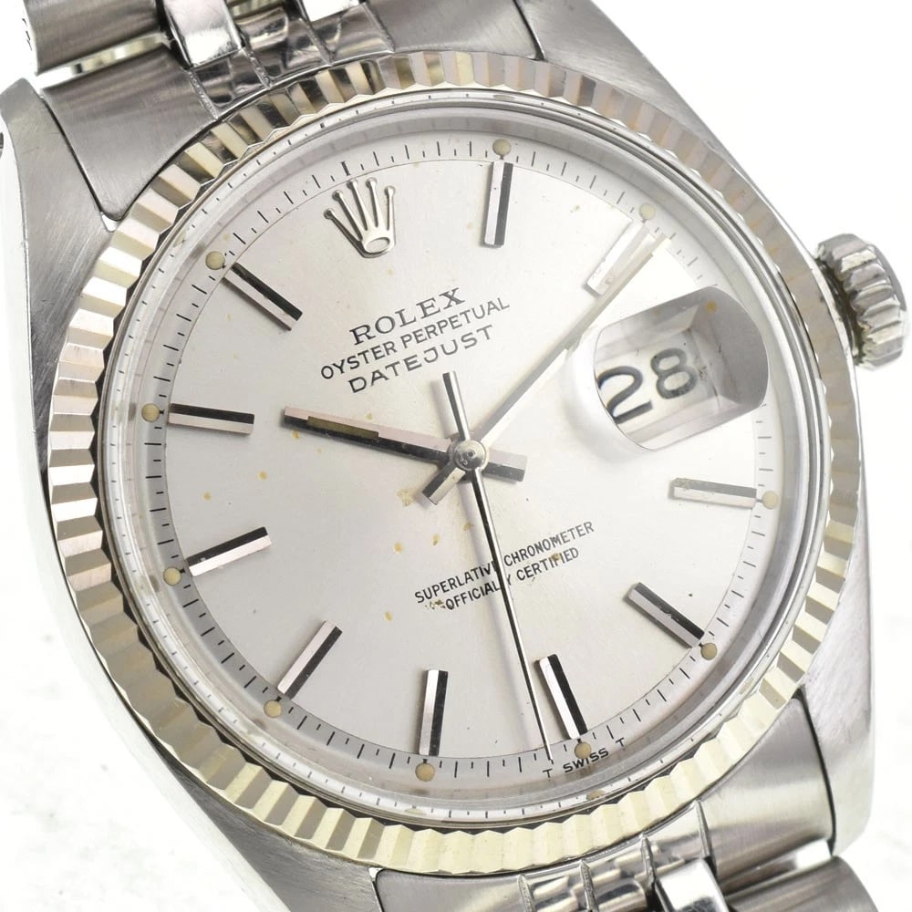 ROLEX DATEJUST SILVER AUTOMATIC WATCH - 5