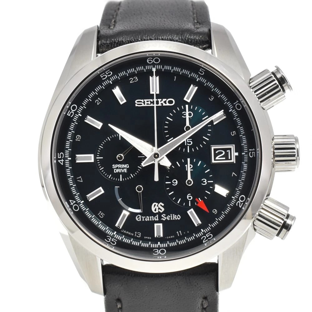 SEIKO GRAND DARK GREEN WATCH: SEIKO Grand Dark green Watch Brand: SEIKO Type: Wristwatch Material: Case Material Stainless Steel, Band Material leather Color: Case Color Silver, Dial Color Dark green, Band color black Size: Case