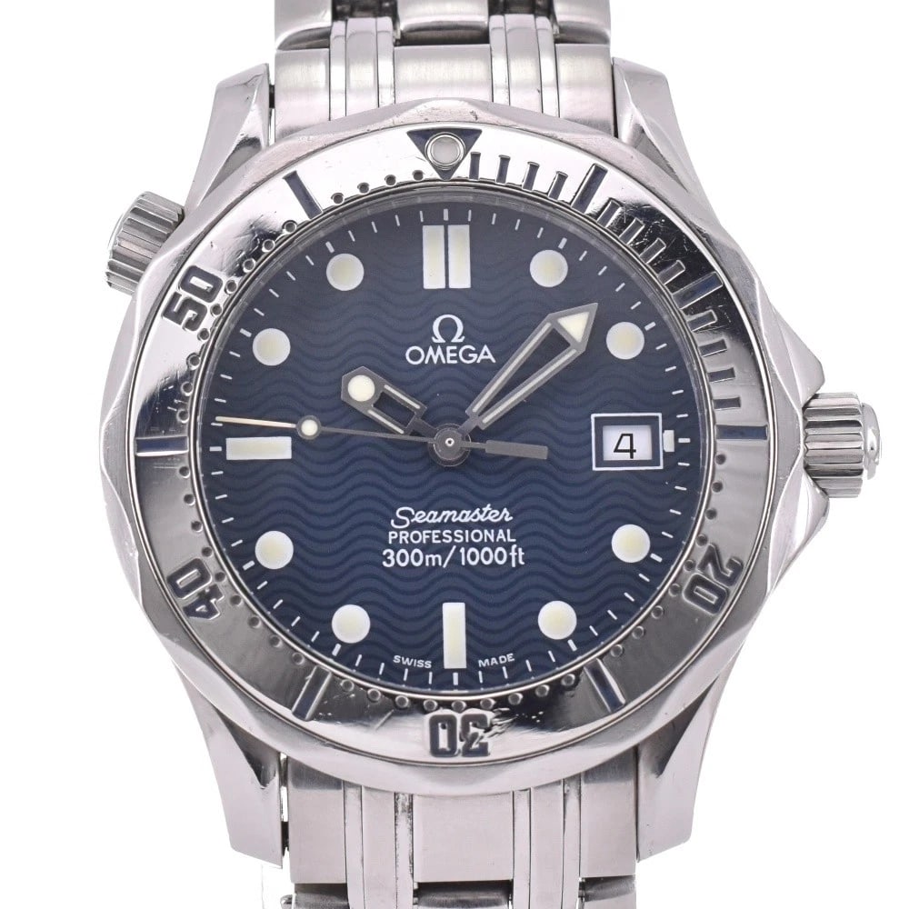 OMEGA SEAMASTER PROFESSIONAL BLUE WATCH: OMEGA Seamaster Professional blue Watch Brand: OMEGA Type: Wristwatch Material: Case Material Stainless Steel, Band Material Stainless Steel Color: Case Color Silver, Dial Color blue, Band color