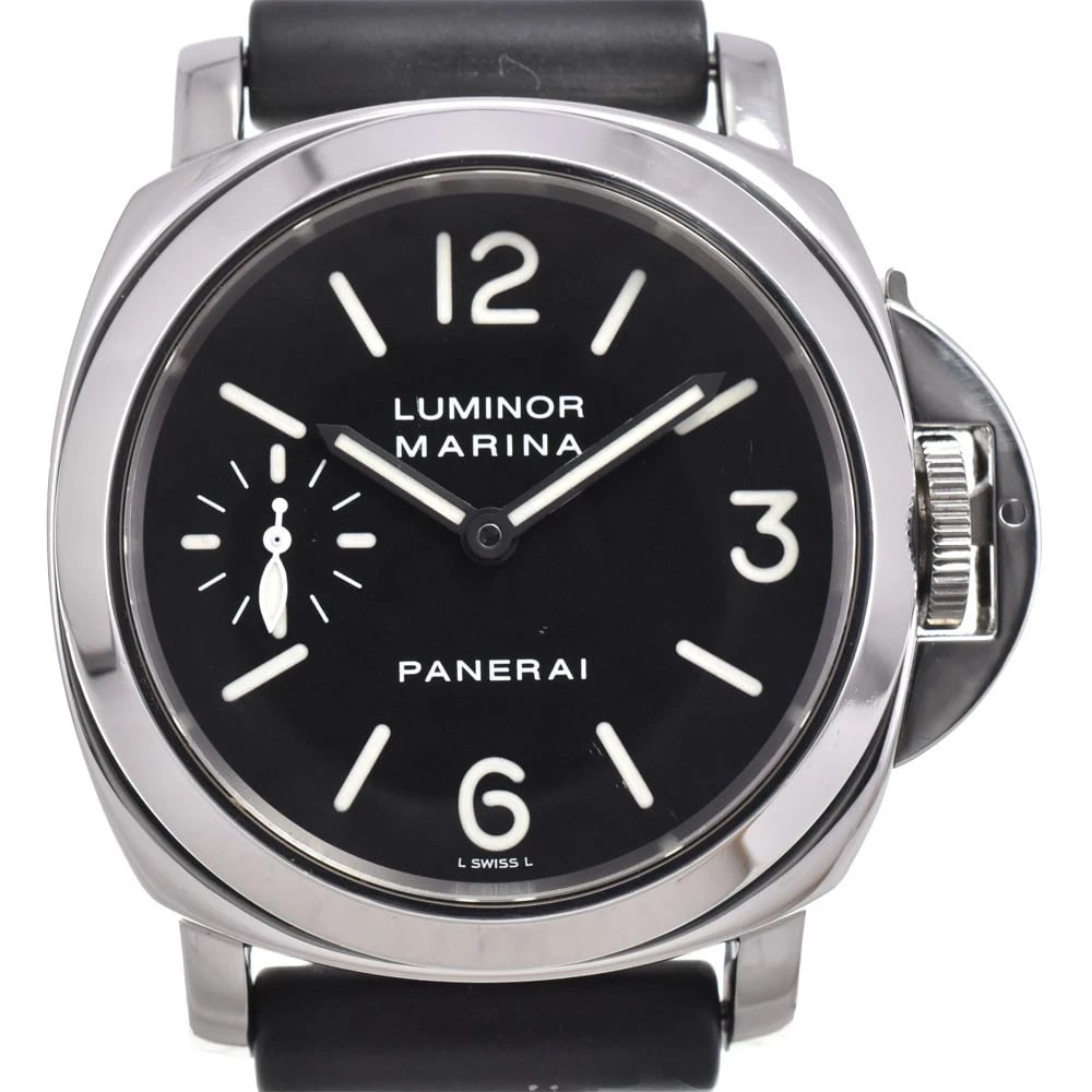PANERAI LUMINOR MARINA WATCH: PANERAI Luminor Marina Watch Brand: PANERAI Type: Wristwatch Material: Case Material Stainless Steel, Band Material rubber Color: Case Color Silver, Dial Color black, Band color black Size: Case size 