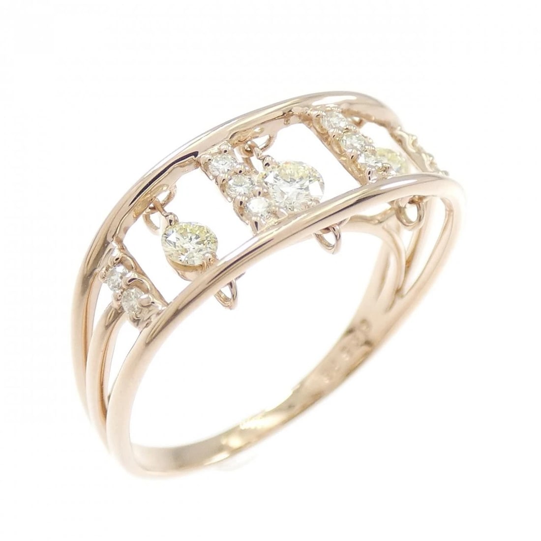 K18PG DIAMOND RING: K18PG diamond ring Brand: Unbranded Type: Diamond Ring Material: 18k Pink Gold, Main Stone/Creation Natural Color: Pink Gold Size: US 5 1/4 Accessories: None Accessories Notice: When purchasing