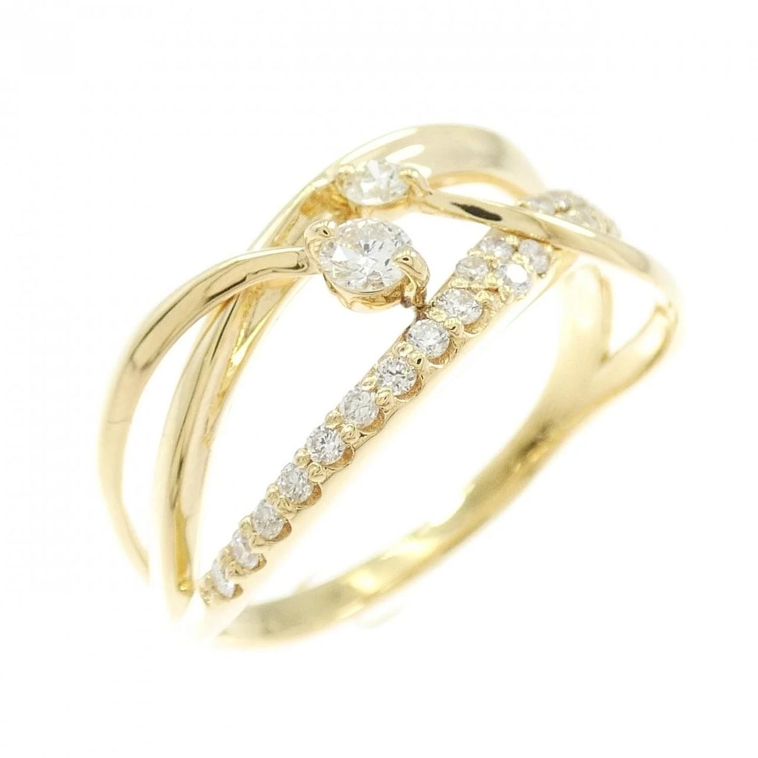K18YG DIAMOND RING: K18YG Diamond Ring Brand: Unbranded Type: Diamond Ring Material: 18K Yellow Gold, Main Stone/Creation Natural Color: Yellow Gold Size: US 6 1/4 Accessories: None Accessories Notice: When purchasing