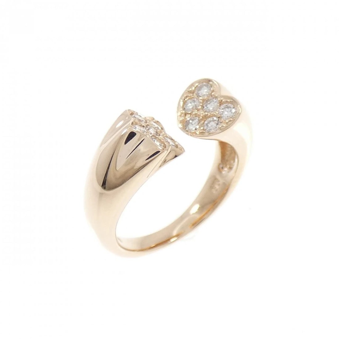 K18PG STAR X HEART DIAMOND PINKY RING: K18PG Star x Heart Diamond Pinky Ring Brand: Unbranded Type: Diamond Ring Material: 18k Pink Gold, Main Stone/Creation Natural Color: Pink Gold Size: US 1 3/4 Accessories: None Accessories