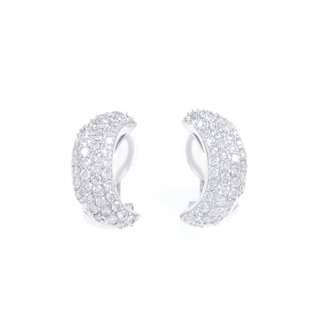 K18WG PAVE DIAMOND PIERCE/EARRING: K18WG Pave Diamond Pierce/Earring Brand: Unbranded Type: Diamond Pierce/Earring Material: 18k White Gold, Main Stone/Creation natural Color: White Gold Size: Actual Size Approx. height x width: