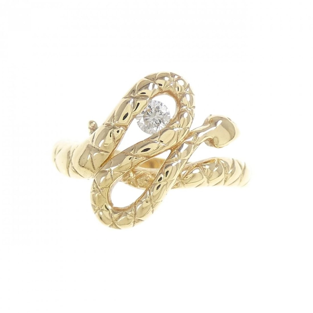 K18YG SNAKE DIAMOND RING: K18YG Snake Diamond Ring Brand: Unbranded Type: Diamond ring Material: 18K Yellow Gold, Main Stone/Creation Natural Color: Yellow Gold Size: US 9 Accessories: None Accessories Notice: When purchasing
