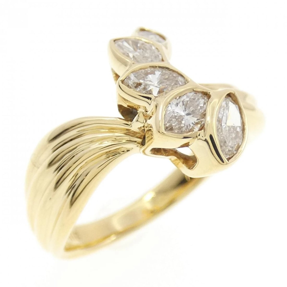 K18YG DIAMOND RING: K18YG Diamond Ring Brand: Unbranded Type: Diamond Ring Material: 18K Yellow Gold, Main Stone/Creation Natural Color: Yellow Gold Size: US 6 1/4 Accessories: None Accessories Notice: When purchasing