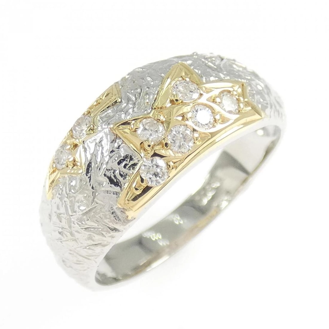 PT900/K18YG DIAMOND RING: PT900/K18YG Diamond Ring Brand: Unbranded Type: Diamond Ring Material: Platinum90018K Yellow Gold, Main Stone/Creation Natural Color: Platinum Yellow Gold Size: US 6 1/4 Accessories: None Accessories